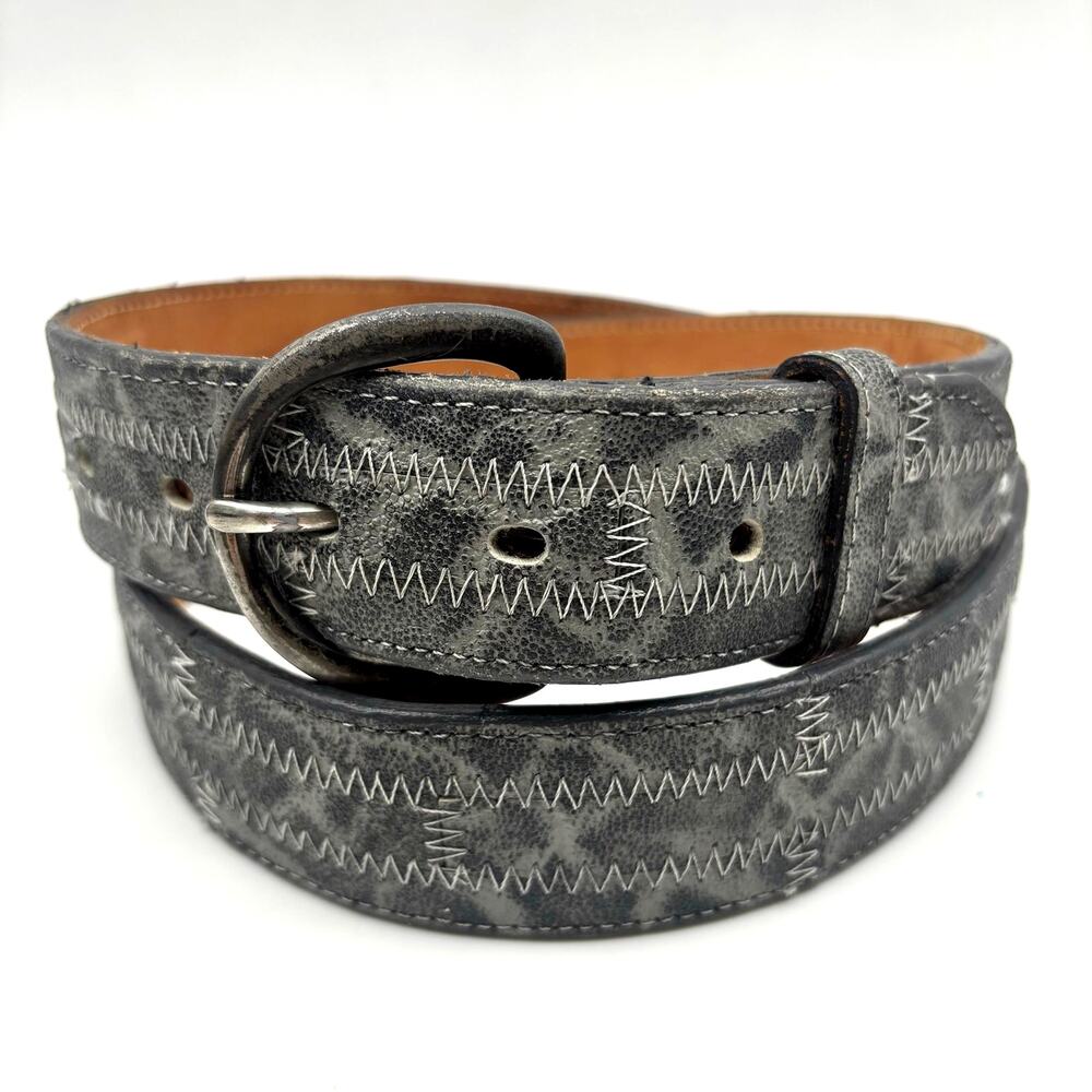 1970s Tony Lama 29527 Elephant Genuine Leather Western Belt 38 36-41" USA Made